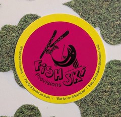 FishSki Provisions Sticker – Easy Southwest Mountain Food – New Mexico Fish Ski