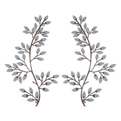 2 Pack Metal Tree Leaf Wall Decor Vine Olive Leaf Wall Art Style 6 White