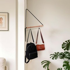 Corner Clothes Rack – Space-Saving Wood & Iron Garment Organizer for Small
