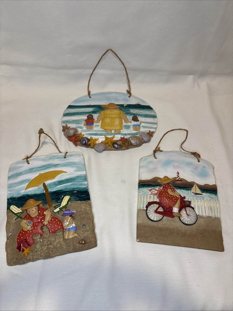 Set Of 3 Sea Ocean RV Beach Whimsical Home Decor Retro Novelty Wall Hanging Deco