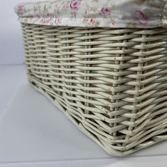 Rachel Ashwell Simply Shabby Chic Pink Rose White Basket Cottage Core 11″x11″