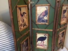 Vintage Rustic TWIG FOLDING TABLETOP SCREEN 24.5 x22.5 shabby Cabin Farmhouse