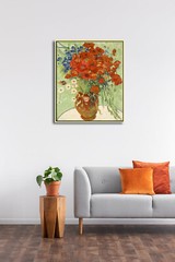 Framed Canvas Print Van Gogh Painting Repro Pic Wall Art Home Decor Red Poppies