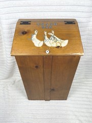 Vintage 80s Hand Painted Geese Trash Bin Cottagecore Grandmacore One Of A Kind