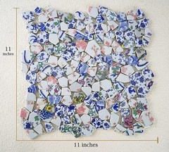 Lanyani Broken Ceramic Porcelain Tiles for Mosaic Crafts Glazed Irregular Blu…