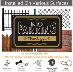 2 Pack No Parking Thank You Signs 12 X 8 Inches Metal Do Not Park Signs Reflecti