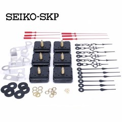 Seiko-SKP Quartz Battery Clock Movements Kit with Hands, 1/8″ Shaft (Set of 6)