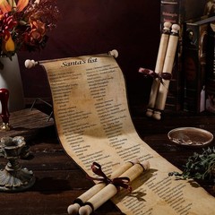 3 Vintage Style Blank Paper Scrolls on Wooden Rods for Calligraphy & Crafts