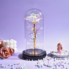 Brand New – Crystal Galaxy Enchanted LED Glass Forever Rose Home Decoration Gift