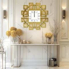 Irregular Sparkle Wall Decor Mirror Clock Beveled Crystal Diamond Finish 2 Color