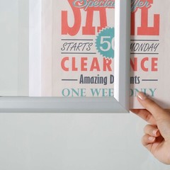 Double Sided Slide In Picture Photo Frame Silver Aluminum (11×17-22×28-24×36)