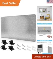 17.7″ x 11.8″ Metal Magnetic Board – Magnet Bulletin Board to Display Magneti…