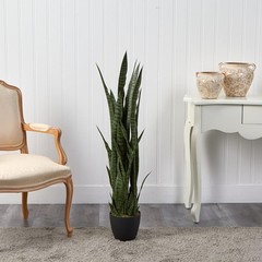 Nearly Natural 48in Artificial Snake Plant Sansevieria Faux Greenery Indoor Home