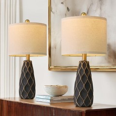 20.75″ Small Table Lamps for Living Room Bedroom Lamps Set of 2 Ceramic Moder…