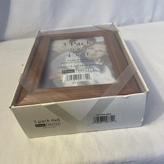 4×6 Picture Frames (Brown, 3 Pack) Solid Wood by Home Profiles Hangs or Stands