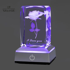 3D Rose Crystal Multicolor Nightlight – I Love You Decolamp – Perfect Valentines