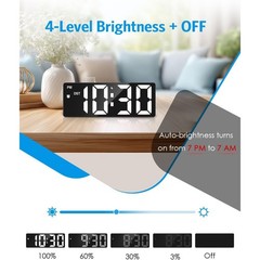 Digital Alarm Clock, Version] LED Clock for Bedroom, Electronic Desktop Clock