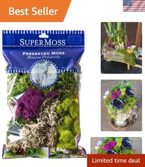 Elegant White Mixed Moss – 120 cu.in. Perfect for Indoor Decor & Potted Plants