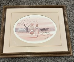 P. Buckley Moss 1987 «Friends Forever» Signed Numbered Framed Print 874/1000