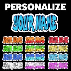 Custom Personalized Vinyl Graffiti Name Decal Sticker LIGHT BLUE or YOUR CHOICE