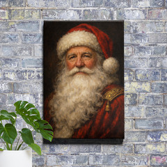 Victorian Santa Claus Portrait Christmas Art Framed Canvas Print
