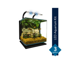 Marineland 3 Gallon Aquarium Kit, Glass Fish Tank with Filter and LED Lights
