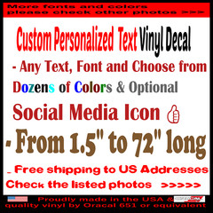 Custom Personalized Social Media Vinyl Decal Sticker ANY TEXT NAME Lettering