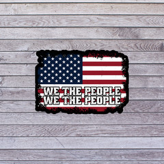 Patriotic Sticker Vinyl Decal We The People American Flag Freedom