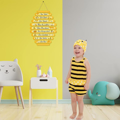 Bee Hive Rules Sign Wooden Inspirational Spring Wall Bee Decor 11.8″ X 19.7″ Dai