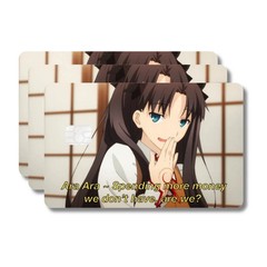 3-Pack Funny Anime Meme Credit Card Skin – Ara Ara Waifu Decal for Small Chip Ca