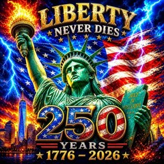 STICKER (BUY 2, GET 1 FREE) 250th America Statue Of Liberty USA patriotic