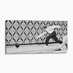 Richard Nixon Bowling At The White House Canvas Wall Art Print