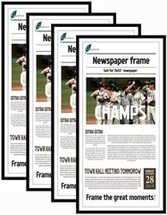 4 Packs, 11×22 Newspaper Frame to Hold Assorted Media, Article Cover Frame wi.