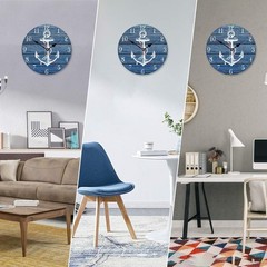Small Cute 8″ Anchor Wall Clock – Rustic Patina Finish