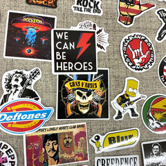 100+ Rock Band Stickers Lot Punk Metal Rock Music Decals For Laptop Guitar Case
