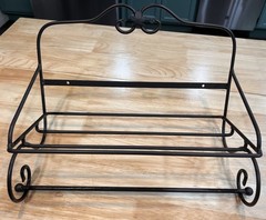 Longaberger Wrought Iron Hanging Utility Shelf Towel Bar W/Basket 2005