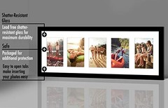 4×6 Collage Picture Frame with Shatter-Resistant 8×24 Black Five 4×6 Photos