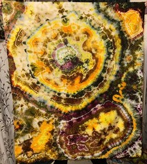 36×42in Quality Handmade Tie Dye Psychadelic Geodic Design Wall Art Tapestry.