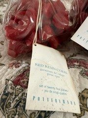 NWT 2 Bags 24 Each Pottery Barn Red Resin Coral Vase Filler Decorative Beach Sea