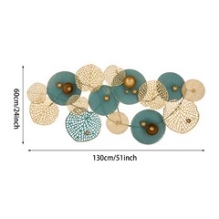 Modern Large Lotus Leaf Metal Wall Decor Gold Metal Wall Art for Living Room