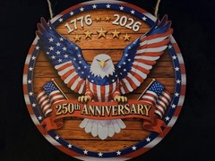American Freedom Wall Hanging Sign, 1776 To 2026 Patriotic Front Door Wood Decor