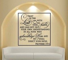 Trust In the Lord Proverbs 3:5-6 Decal Home Décor 20″ x 20″