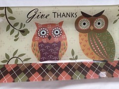 Hobby Lobby Autumn «Give Thanks» Decor Tray Owls 14 1/4″L X 6″W X 1″H.