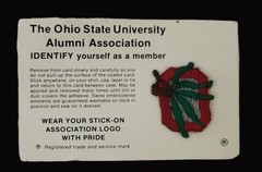 The Ohio State University Alumni Association Stick-On Logo Member ID Sticker NOS