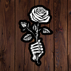 Skeleton hand rose sticker vinyl decal girlfriend anniversary gift love