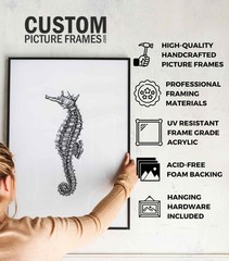 15×37 Frame White Real Wood Picture Frame Width 0.75 inches | Interior Frame Dep
