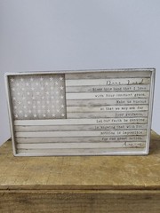 New! «Dear Lord» Box Sign Decor USA American Flag Prayer Shabby Farmhouse