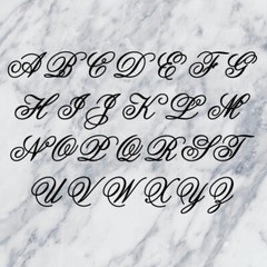 Script Cursive Wedding Letter Initial Vinyl Sticker Decal 3″-5″ (f)