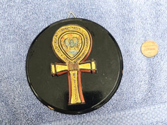 Egytian Symbol Ankh Life colorfully painted on wood used see pictures