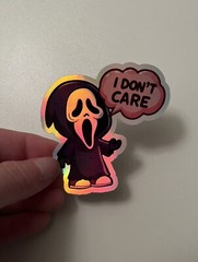 Ghostface I Don’t Care Holographic Vinyl 3 Inch Sticker